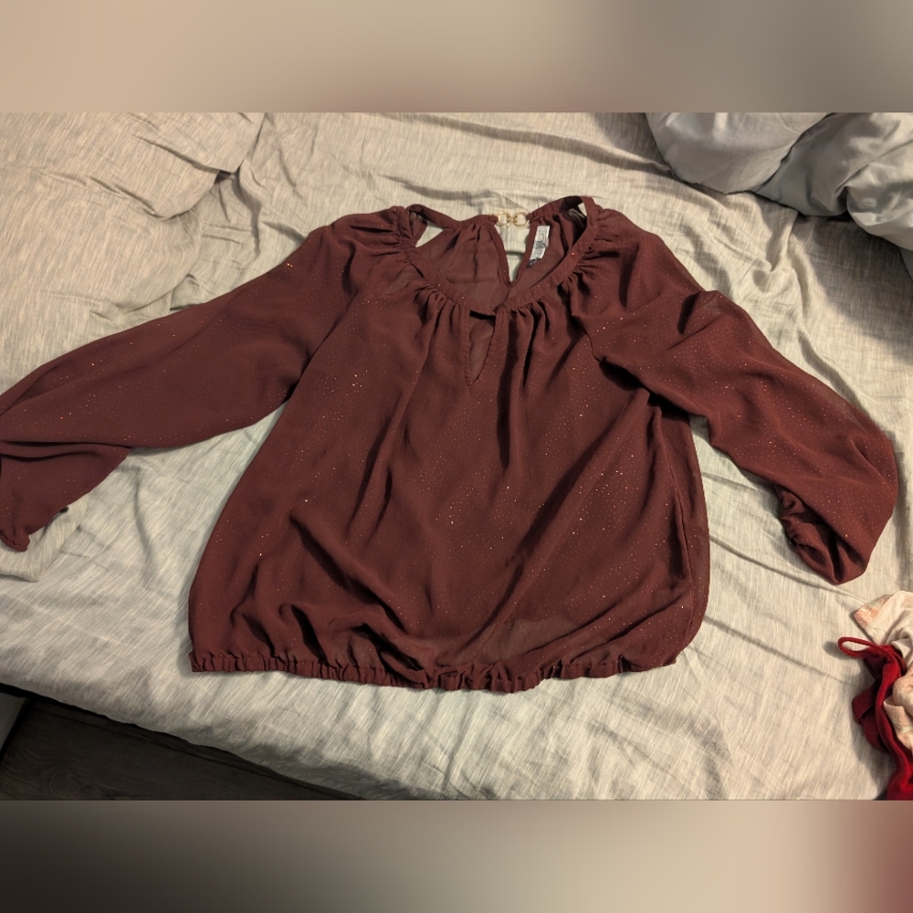 Women's Maroon Sparkling Blouse